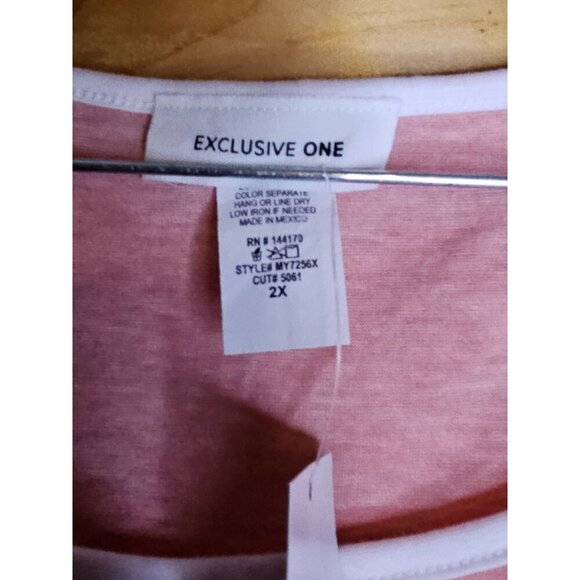 New Exclusive One Women's 2X Plus Size Blouse Pink Comfy Top Casual Beach Shirt - Picture 6 of 16